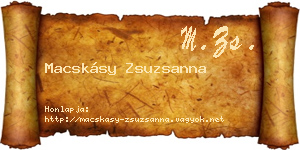 Macskásy Zsuzsanna névjegykártya