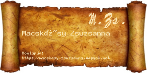 Macskásy Zsuzsanna névjegykártya